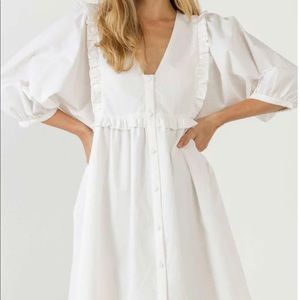 English Factory V Neck Button Down Babydoll Dress - New with Tags